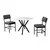 Hanah Home Trpezarijski sto i stolice Dubai, Anthracit-beli
