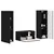 Set TV komoda 5 pcs Crna Konstruirano drvo