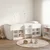 Vidaxl Loft posteljni okvir s predalom 3 szt. Bela Konstruiran les