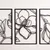 Wallity Zidna dekoracija Floral Line-APT529MS, 30x45 cm, 1.2 mm, Crna