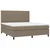 Vidaxl Box spring postelja z vzmetnico LED taupe 180x200 cm blago