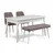 Hanah Home Set trpezarijski sto, 4 trpezarijske stolice i klupa Santiago Grey Belo-Sivi