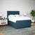 Vidaxl Box spring postelja z vzmetnico temno modra 160x200 cm žamet