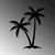 Wallity Zidna dekoracija Palm 2-436, 63x70 cm, 1.5 mm, Crna
