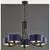 Jupiter 2101 - Luster na lancu ARTHUR 5xE27/15W/230V plave/crne boje