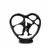 Aberto Design Dekorativna figura Love v2, 25 x 10 x 26 cm, Crna