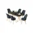 Hanah Home Set Trpezarijski sto i 6 stolica Lai, Antracit-crni