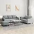 3-dijelni set sofa s jastucima svjetlosivi od tkanine