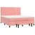Vidaxl Box spring postelja z vzmetnico roza 180x200 cm žamet