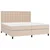 Vidaxl Box spring postelja vzmetnico LED kapučino 200x200 cm um. usnje