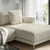 UPPAKRA Modularna sofa trosed, s lenjivcem, desno sa stoličicom/Axvall prljavobela