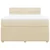 Vidaxl Box spring postelja z vzmetnico krem 160x200 cm blago