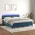 Vidaxl Box spring postelja z vzmetnico LED temno modra 160x200cm žamet