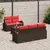 Set sofe s jastukom 6 pcs Smeđa Poliester
