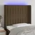 Vidaxl LED posteljno vzglavje temno rjavo 103x16x118/128 cm blago