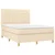 Vidaxl Box spring postelja z vzmetnico krem 140x190 cm blago