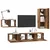 Set TV komoda s ladicama 4 pcs Staro drvo Konstruirano drvo