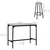 Homestar Set barske mize 5-delni 110x50x895 cm siva