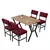 HANAH HOME Set Trpezarijski sto i 4 stolice Dubai Burgundy Walnut