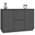 Komoda siva 111 x 34 x 75 cm od masivne borovine