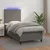 Vidaxl Box spring postelja z vzmetnico LED siv 90x190 cm umetno usnje