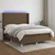 Vidaxl Box spring postelja z vzmetnico LED temno rjava 140x200cm blago