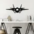 Wallity Zidna dekoracija F-35 Jet Fighter, 60 x 23 cm, Crna