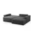 Atelier del Sofa Ugaona garnitura Pirlo 145x43x206cm Tamnosiva