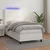 Vidaxl Box spring postelja z vzmetnico LED bel 100x200 cm umetno usnje