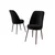 Hanah Home set trpezarijskih stolica Jaxe 6 kom, crna tkanina Babyface, braon metalne noge