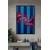 WallXpert uramljena slika na platnu Huhu3112, roze-ljubičasta galaksija na plavo-ljubičastim prugama, 50 x 70 cm