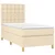 Vidaxl Box spring postelja z vzmetnico krem 80x200 cm blago