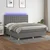 vidaXL Box spring postelja z vzmetnico LED temno siva 160x200 cm blago