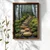 WallXpert uramljena MDF slika NAL083-46, staza od oblutaka kroz mahovinu i brezovu šumu, 35,5 x 47 cm