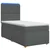 vidaXL Postelja boxspring z vzmetnico Temno siva 90 x 190 cm Blago