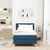 Vidaxl LED Box Spring Postelja z LED trakami Modra 90 x 190 cm blago