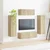 Set TV komoda Zidne 3 pcs Sonoma hrast Konstruirano drvo