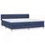 vidaXL Box spring postelja z vzmetnico modra 200x200 cm blago