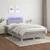 Vidaxl Box spring postelja z vzmetnico LED sv. siva 120x190 cm blago