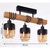 Brilagi - Plafonski luster WOOD GLASS 3xE27/60W/230V borovina/crna/dimljeno braon
