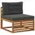 Set vanjskih sofa 9 pcs Prirodna i antracit Čvrsto drvo akacije