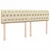 Vidaxl Box spring postelja z vzmetnico krem 200x200 cm blago