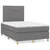 Vidaxl Box spring postelja z vzmetnico LED temno siva 120x190 cm blago