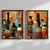 WallXpert set uramljenih MDF slika NAL190-46, šarene dekorativne vaze u toplim tonovima, 2 x 35,5 x 47 cm