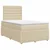 vidaXL Postelja boxspring z vzmetnico Krem 120 x 200 cm Blago
