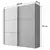 Ormar Sa Staklenim Kliznim Vratima Includo 200/222/68 cm bela, svetlosiva