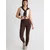 Trendyol Brown Soft Brushed Fabric Reflective Print Detailed Full Length Knitted Sports Tights