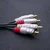 Qoltec kabel 2x RCA moški/2x RCA moški | 2 m | črne barve