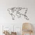WallXpert metalni zidni ukras 5316, linijska mapa sveta, 100 x 60 cm, crni