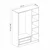Hanah home Ormar Kale 135x210x52cm Antracit